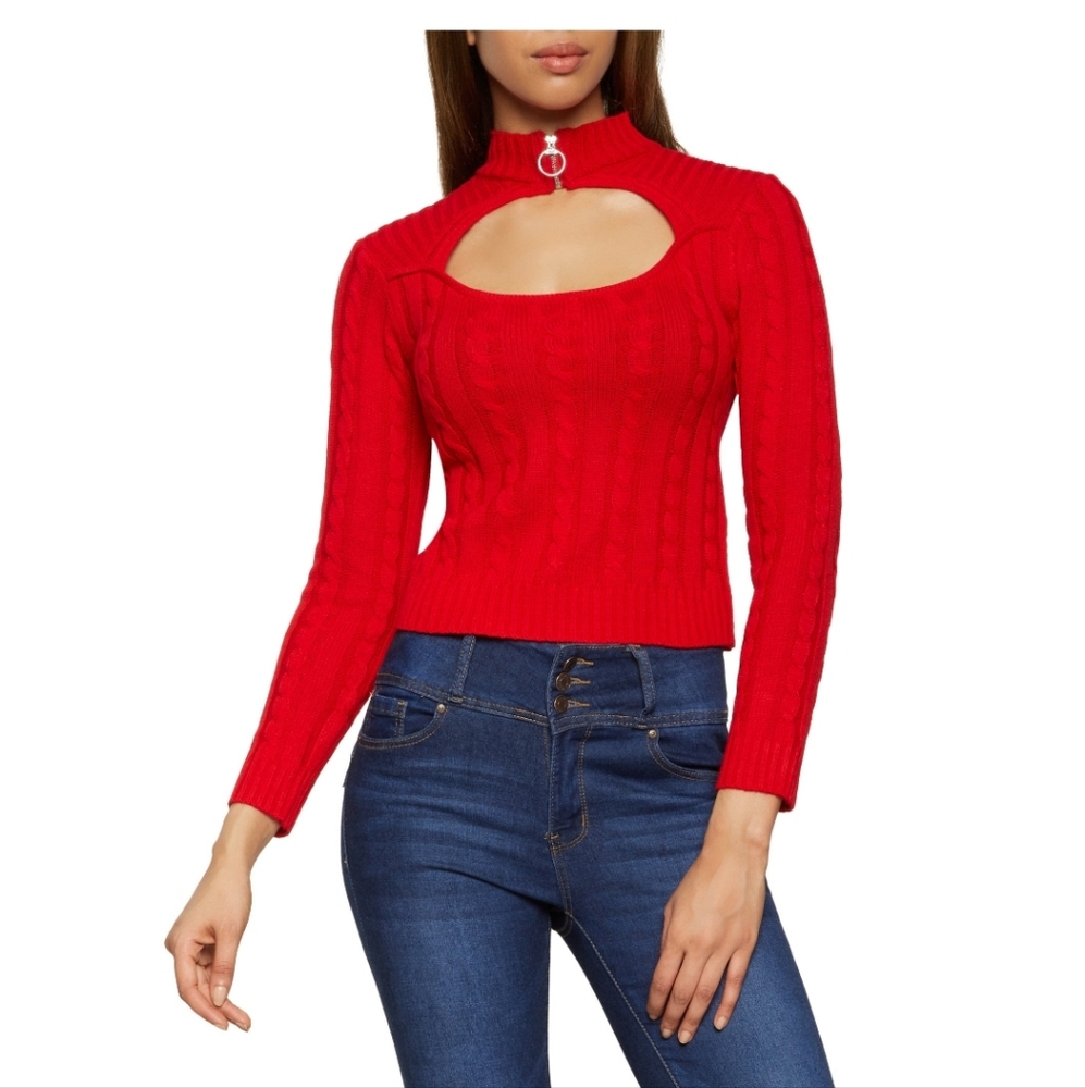 Cable knit o ring top